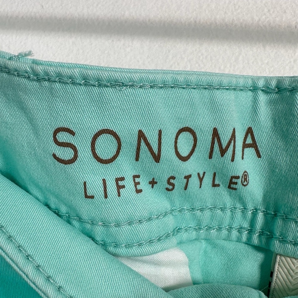 Sonoma Goods for Life Skimmer Mid Rise Shorts Beach Glass Teal Aqua Womens 16 - Picture 3 of 9